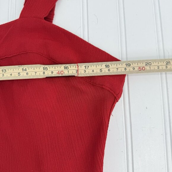 Knox Rose Red Tiered Boho Peasant Long Sleeveless Maxi Dress Large Flowy Bright - Picture 6 of 9